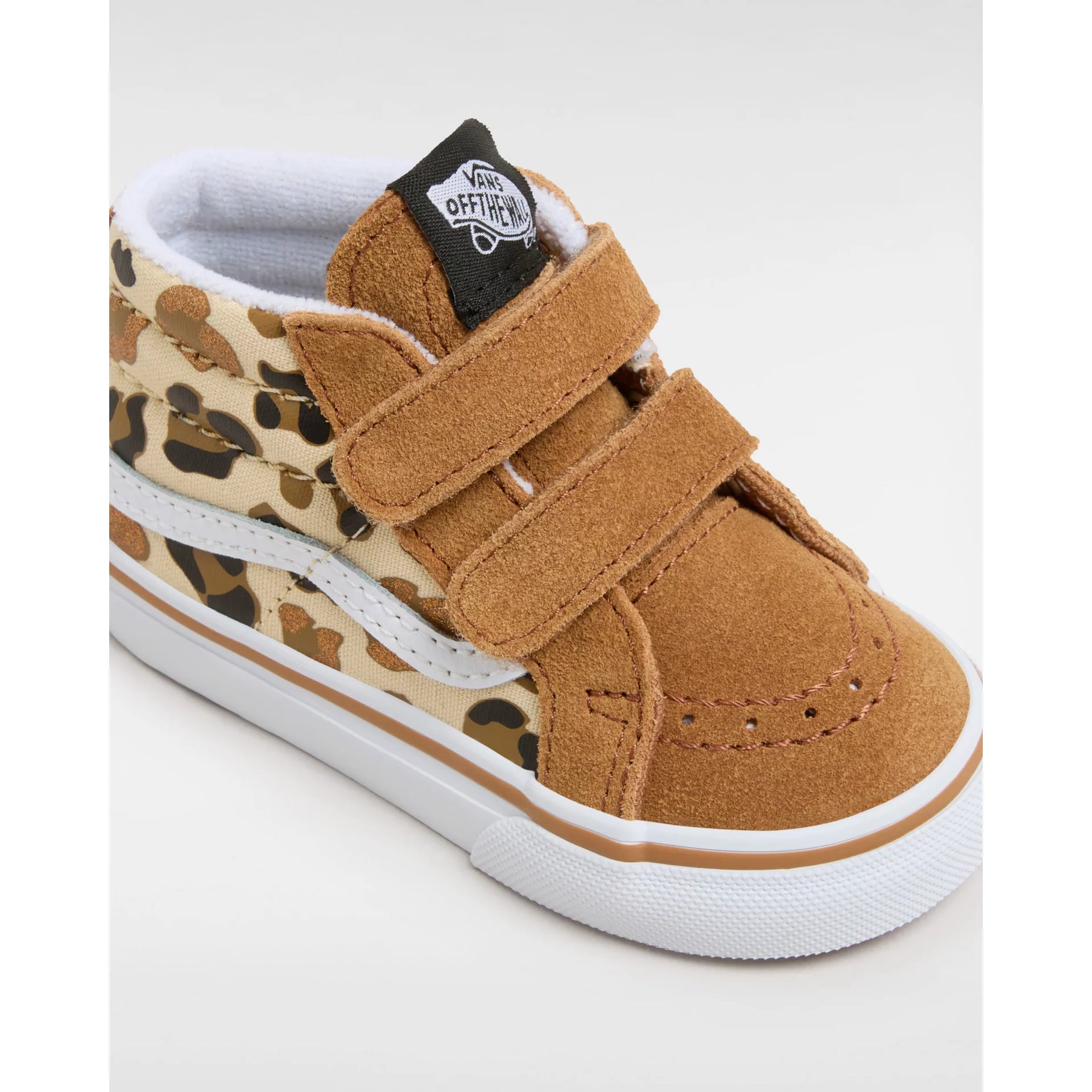 Vans SK8 Mid Reissue Velcro Peuter Schoenen Leopard Glitter The Breeze Boardshop